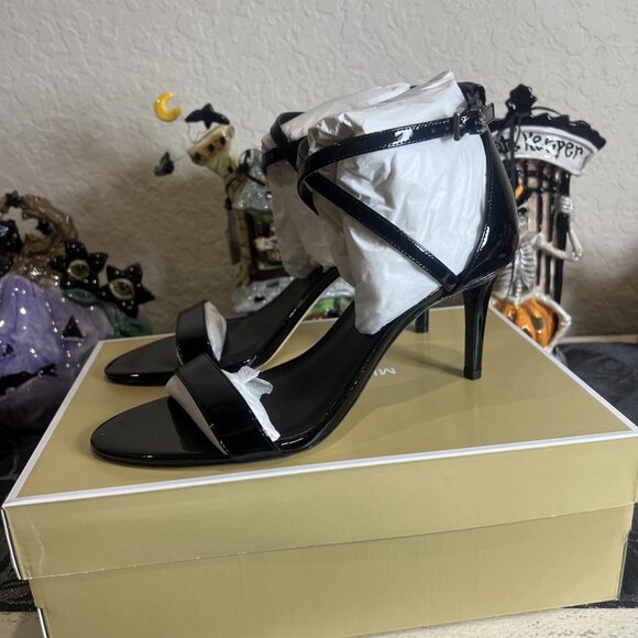 MICHAEL KORS Ava Black Patent Leather Strappy Sandal Size 7M And 9M Available - Picture 4 of 7